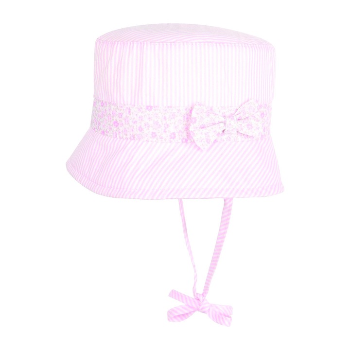 Слънчева шапка за момиче, КУКЛА, Памук, UV защита, Розова, Размер 49