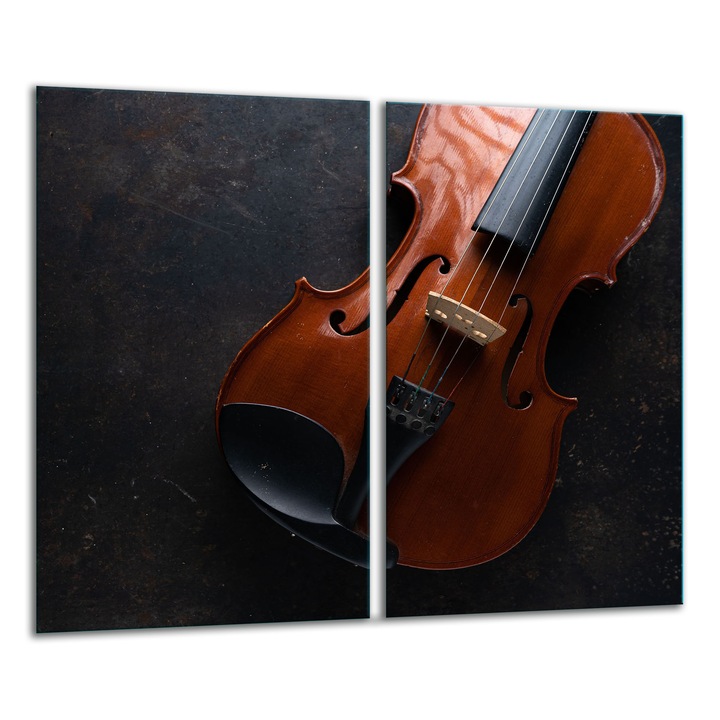 Edzett üveglap, 2 darabos szett, 30x52cm, zenei grafikai tervezés, magas hőmérsékletnek ellenálló, könnyen tisztítható