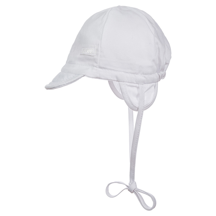 Sapca pentru copii cu snur DOLL, 100% bumbac, protectie UV, confortabila, alb