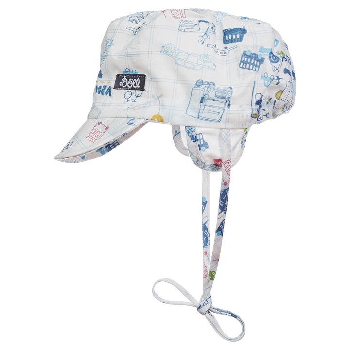 Sapca cu snur pentru copii, DOLL, 100% bumbac, protectie UV, confortabila, multicolor