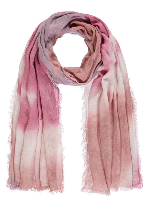 Sal dama cu model de stele, roz, 70x180cm, 85% lana, 15% matase