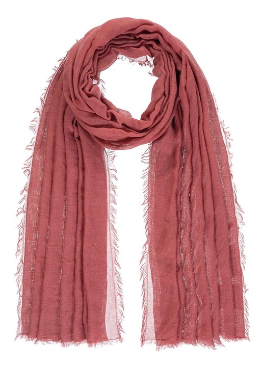 Női könnyű rojtos sál, piros, 90x180cm