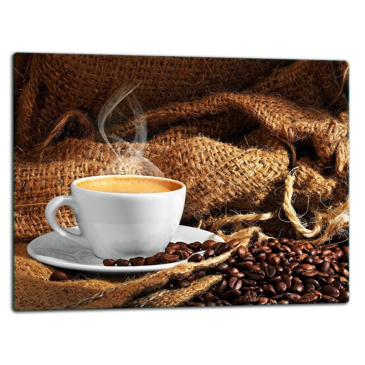 Placa de sticla protectoare 52x40cm, design modern, pentru gatit si taiat, multicolor