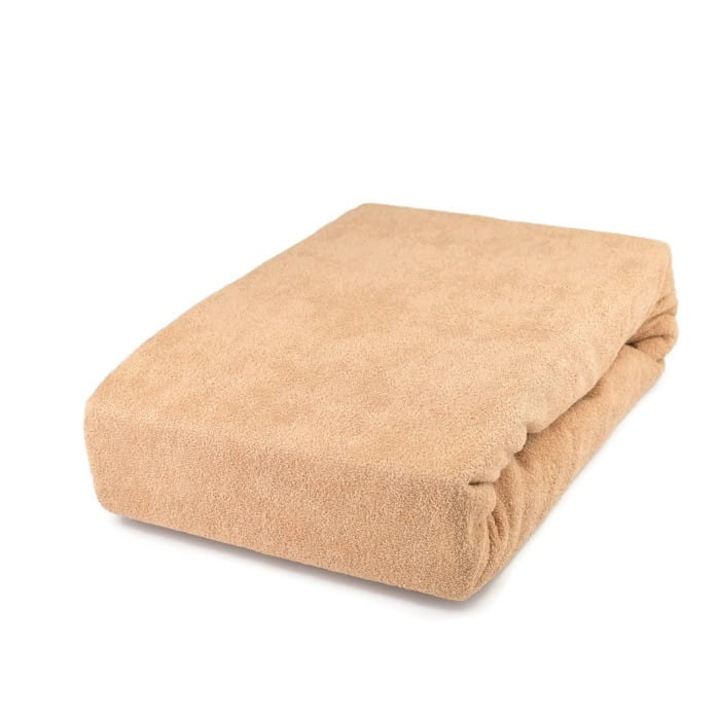 Cearceaf cu elastic 120x200 cm, bej, 82% bumbac, 18% poliester