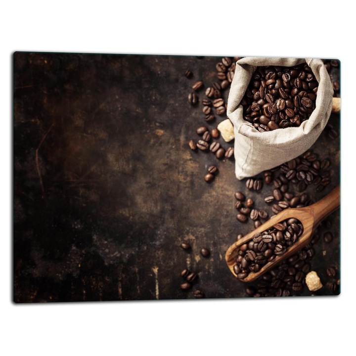 Placa de sticla protectoare 52x40cm, design modern, pentru gatit si taiat, multicolor