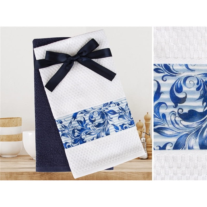 2 darabos Greno konyharuha szett, 100% pamut, zöld színű