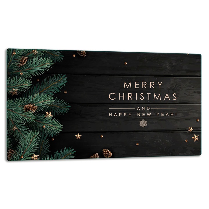 Placa de sticla protectoare 52x30cm, design grafic, pentru gatit si taiat, multicolor