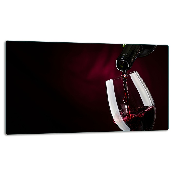 Placa de sticla protectoare, 52x30cm, design grafic, pentru gatit si taiat