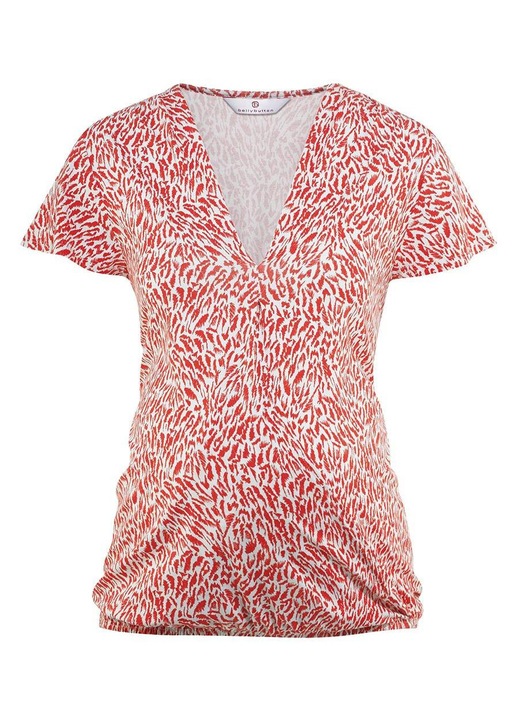 Bluza de maternitate, model portocaliu, maneca scurta, viscoza si elastan