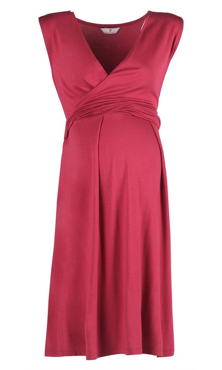 Rochie de maternitate BellyButton, rosie, decolteu infasurat, material viscoza/elastan, M INTL