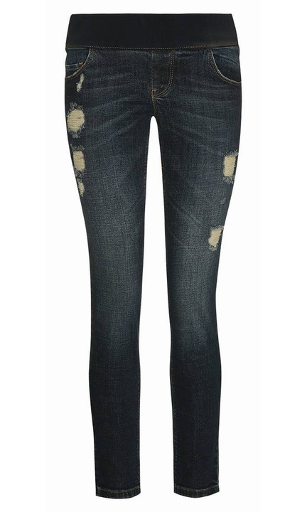 Дънки за бременни, памучни, черни