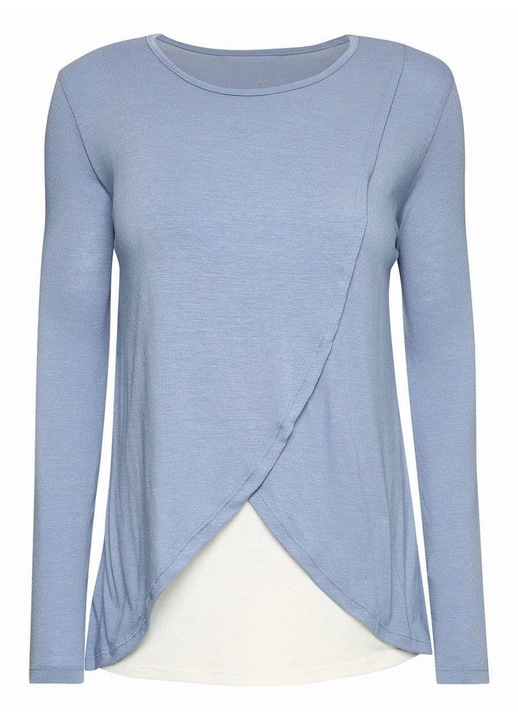 Női hosszú ujjú szoptatós póló, kék, BellyButton Maternity