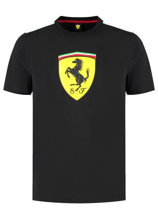 Tricou Puma Scuderia Ferrari Large Shield 2025, Bumbac, Negru, Negru
