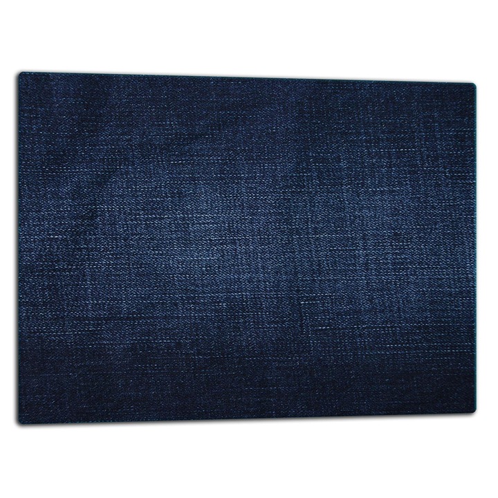 Tocator de sticla, 52x40cm, de bucatarie, design grafic, bleumarin