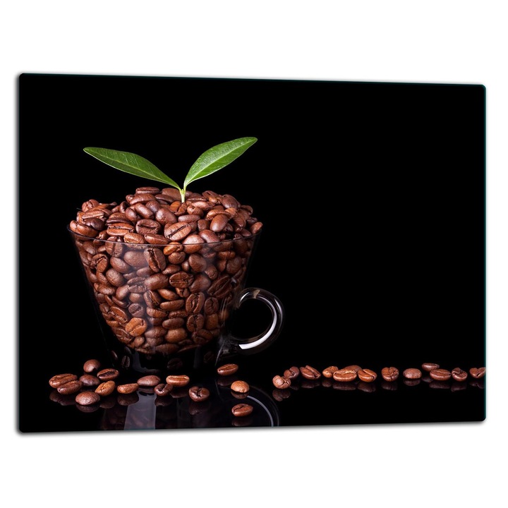 Placa de sticla protectoare 52x40cm, design modern, pentru gatit si taiat, multicolor