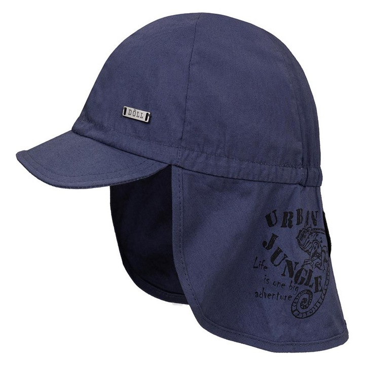 Nyakvédős sapka, sötétkék, baba, pamut