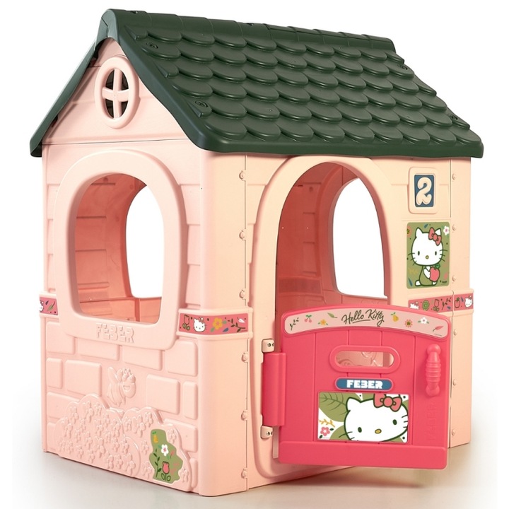 Feber Hello Kitty gyerek játszóház rózsaszín zöld 120x110x110cm