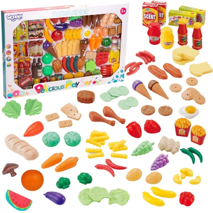 Set de joaca Delicious Play Set, Woopie, 120 elemente, multicolor, pentru copii peste 3 ani