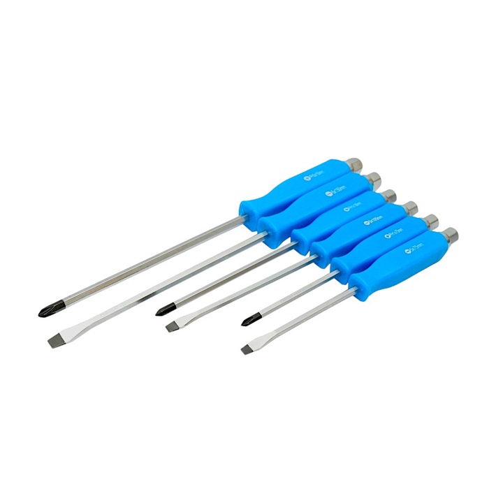 6 darabos ütvecsavarhúzó készlet 5-150 mm, mágneses hegy, ergonomikus fogantyú, precíziós szerszámok javításhoz, összeszereléshez és ipari munkákhoz