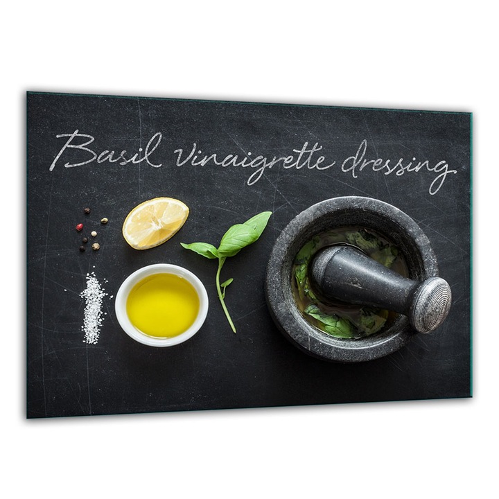 Tocator de bucatarie, 30x22cm, sticla securizata, antiderapant, pentru servire si taiere