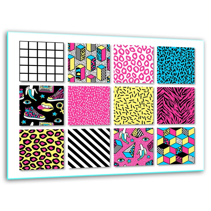 Tocator de bucatarie, 40x30cm, sticla, antiderapant, mozaic