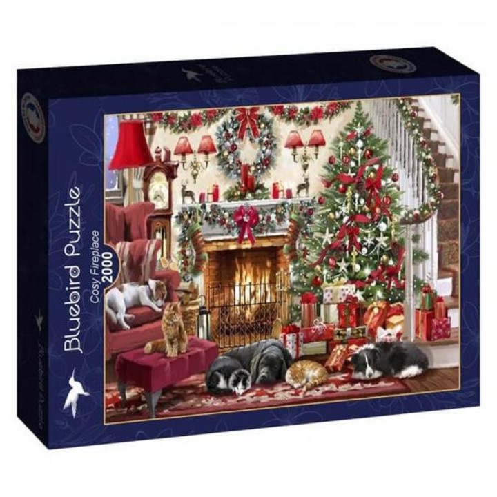 Пъзел Bluebird от 2000 части, Уютна камина (90539)