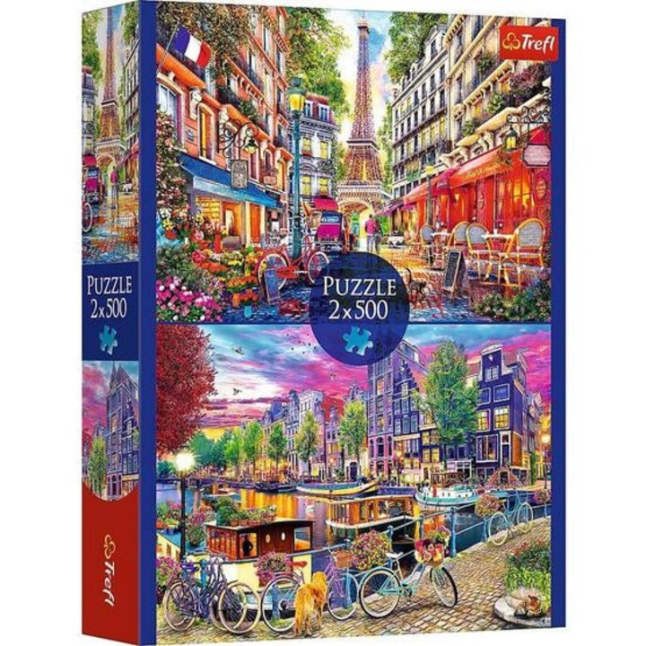 Puzzle Trefl 2 x 500 piese - Capitale europene (37496)