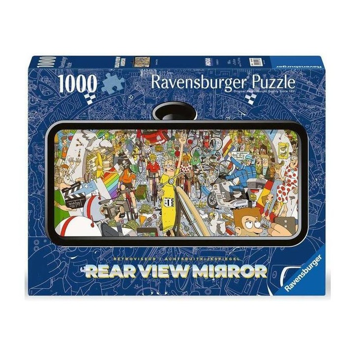 Puzzle Ravensburger 1000 piese - Oglinda retrovizoare - Ciclism