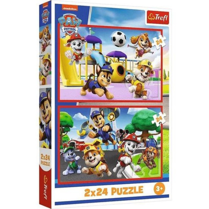 Trefl 2 x 24 db-os puzzle - Mancs őrjárat - Egy vidám nap (34434)