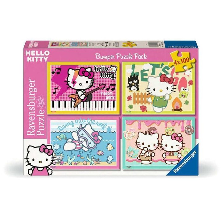Пъзел Ravensburger, 4 x 100 части, Hello Kitty, 12004159