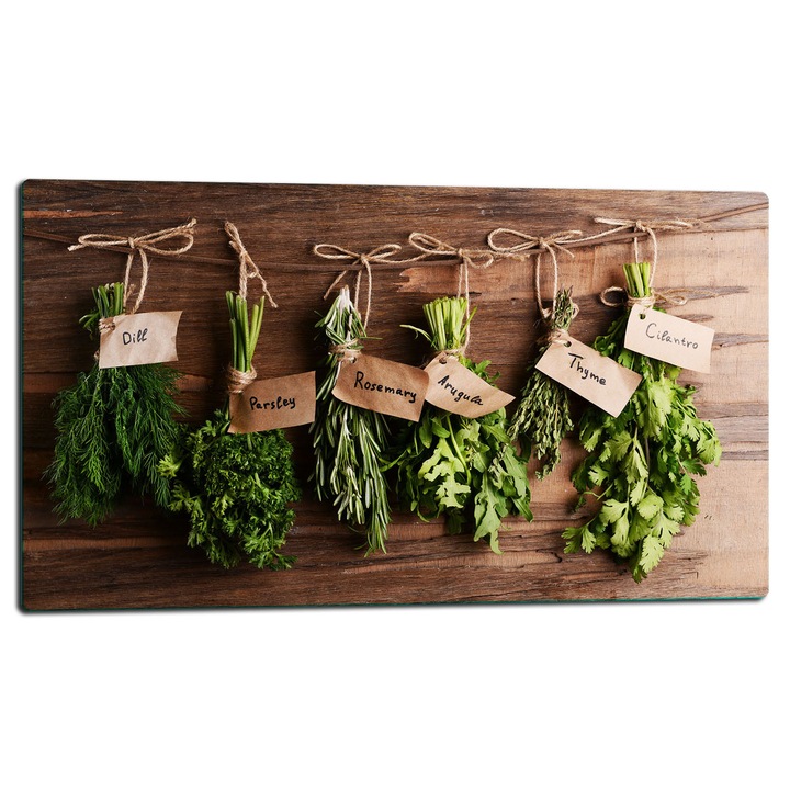 Placa de sticla protectoare 52x30cm, pentru gatit, taiat si servit, design modern, antiderapant