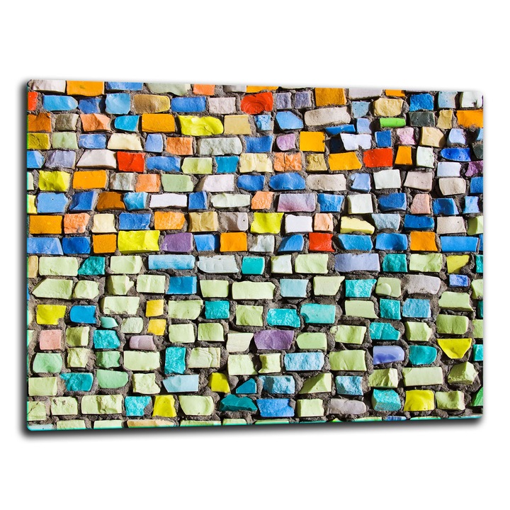 Placa de sticla protectoare 52x40cm, design caramida, pentru gatit si taiat