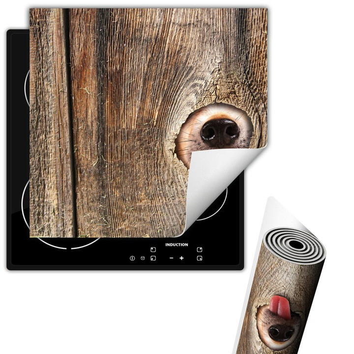 Folie protectie vinil pentru plita inductie 50x52cm maro lemn