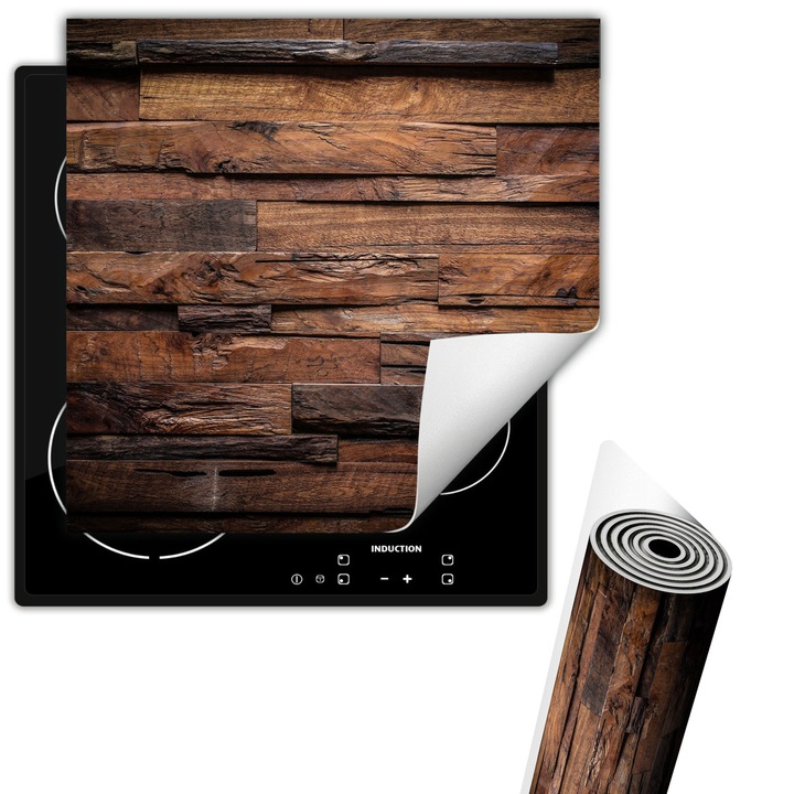 Folie protectie vinil pentru plita inductie 50x52cm maro lemn