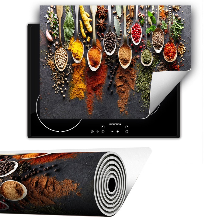 Folie protectoare din vinil pentru plita inductiva, 80x52 cm, multicolor