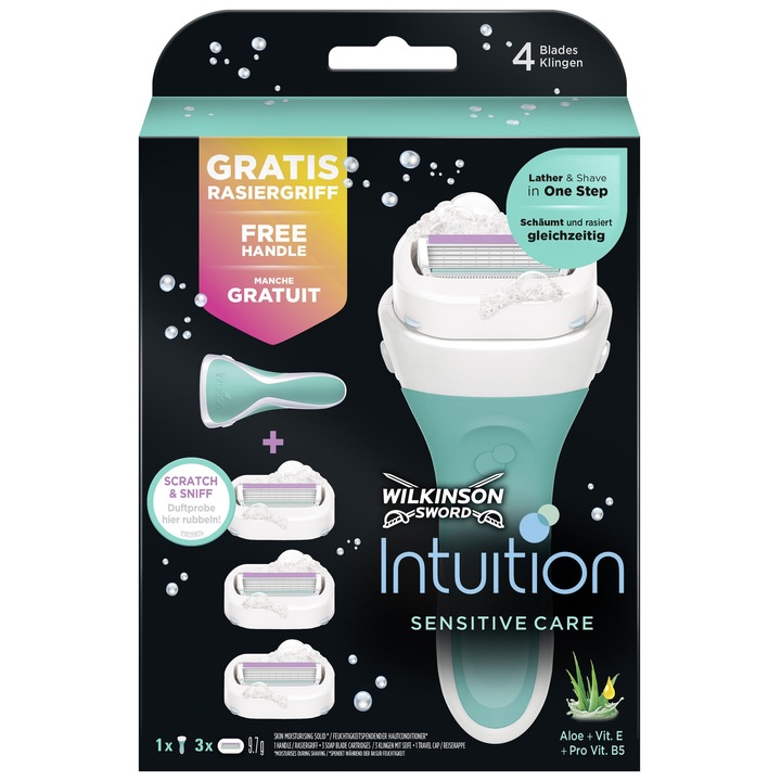 Wilkinson Sword Intuition Sensitive Care Value Pack női borotva, 3 cserepengével