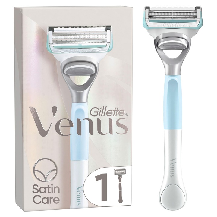 Gillette Venus Satin Care női borotva, női borotva + 1 borotvapenge, női intim borotva, amely segít megvédeni a bőrt az irritációtól