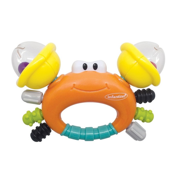Jucărie dentiție Infantino crab de nisip, plastic, fără BPA, 14, 5x14x15cm