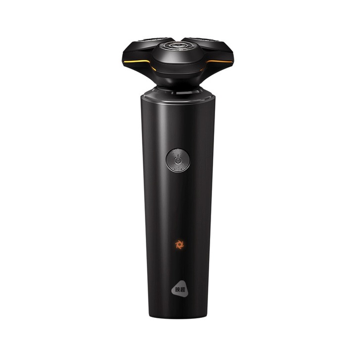 Aparat de ras electric pentru barbati, 3 lame, capete detasabile magnetice, impermeabil IPX7, negru