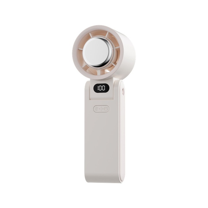 Ventilator portabil cu racire rapida, 3600mAh, alb, dimensiuni 60x53x172mm