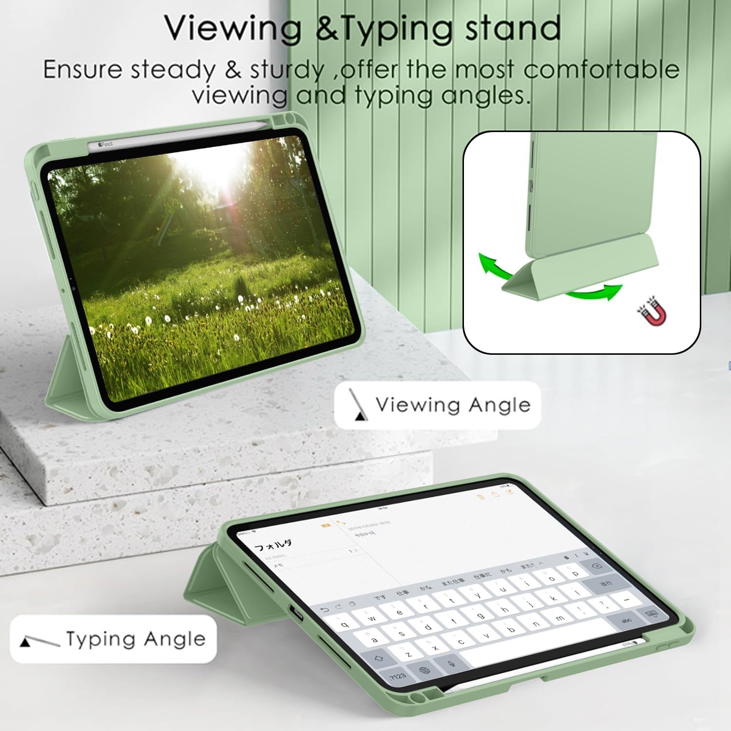Carcasa tableta pentru Apple iPad Pro 13-inch Carcasa M4 (Model 2024, 7th Gen) cu suport pentru creion, Smart iPad Case, Pencil Pro si Pencil (USB-C) Suport, Touch ID si Auto Wake / Sleep Suport, albastru