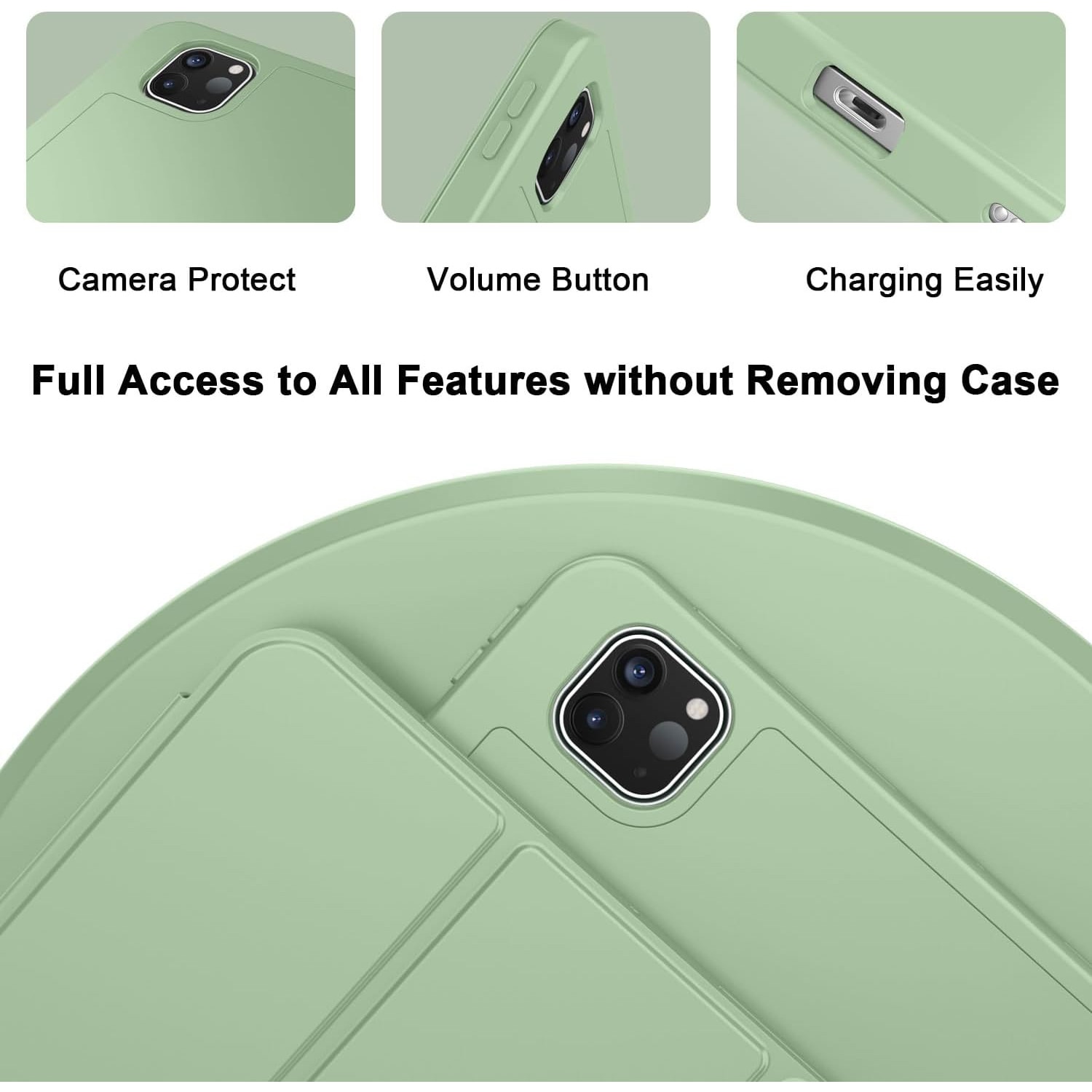 Carcasa tableta pentru Apple iPad Pro 13-inch Carcasa M4 (Model 2024, 7th Gen) cu suport pentru creion, Smart iPad Case, Pencil Pro si Pencil (USB-C) Suport, Touch ID si Auto Wake / Sleep Suport, albastru