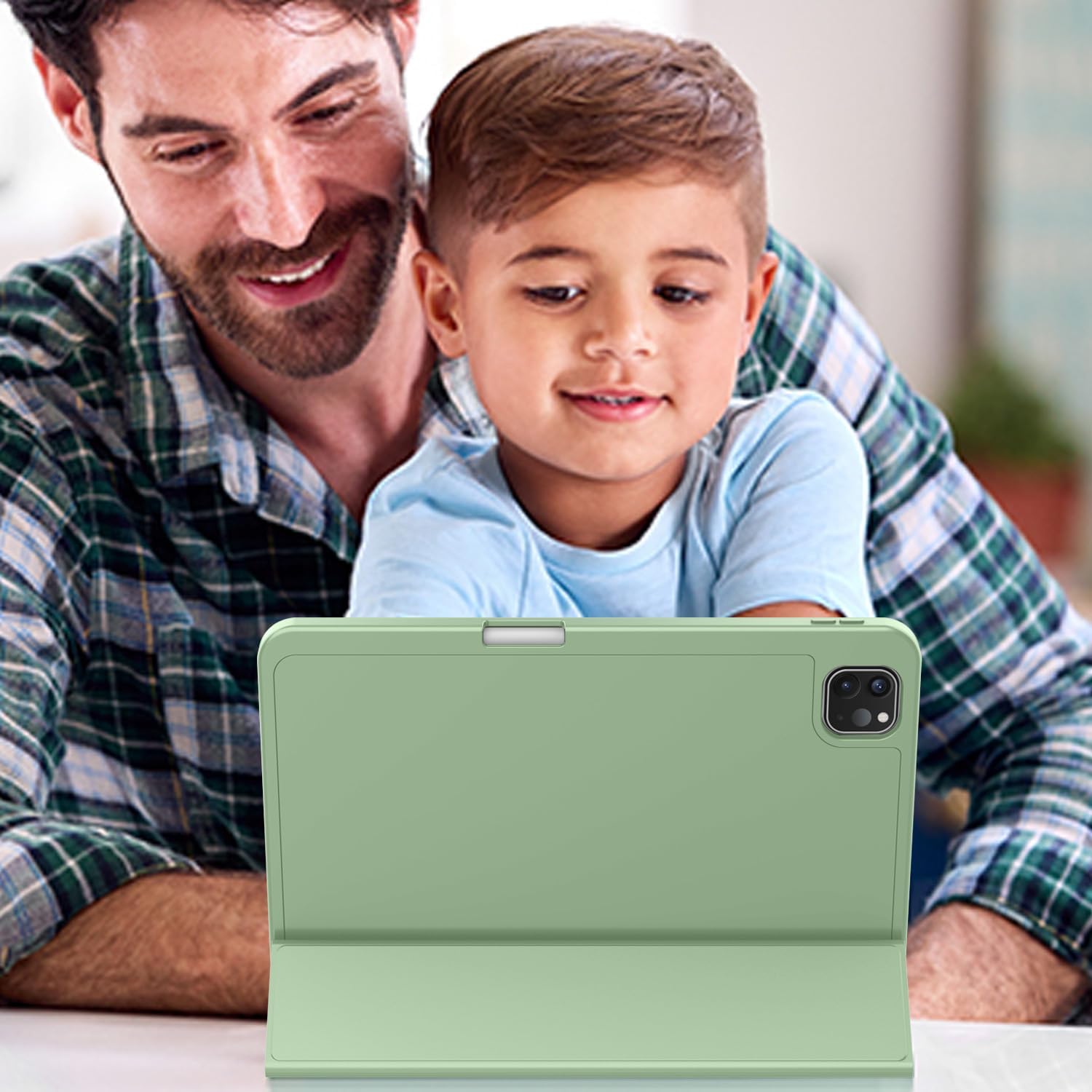 Carcasa tableta pentru Apple iPad Pro 13-inch Carcasa M4 (Model 2024, 7th Gen) cu suport pentru creion, Smart iPad Case, Pencil Pro si Pencil (USB-C) Suport, Touch ID si Auto Wake / Sleep Suport, albastru