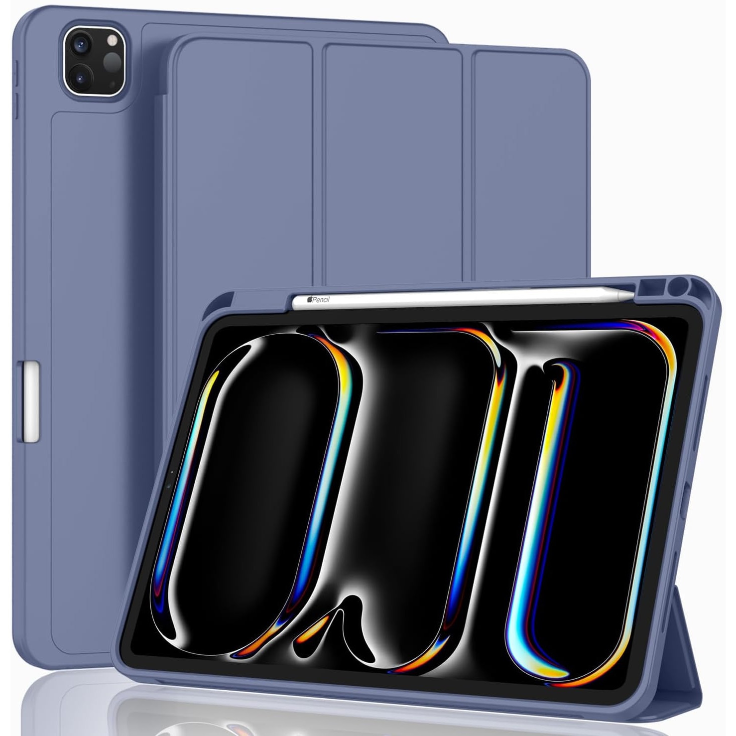 Carcasa inteligenta compatibila cu Apple 2024 iPad Pro 11-inch Carcasa M4 (generatia a 5-a) cu suport pentru creion, suport pentru creion Pro si creion (USB-C), MagneticX, suport pentru Touch ID si functie Auto Wake/Sleep, Slim, Violet
