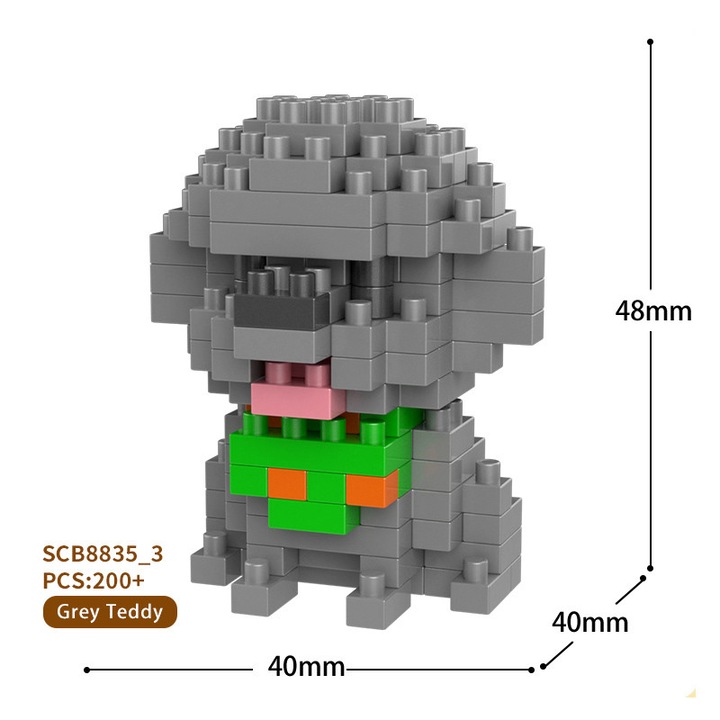 Set constructie ZUOXIA caini micro particule 44x56x48mm multicolor