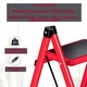 Scara Pliabila cu 3 Trepte Late, At Performance, 72x59x41 cm, Metalica, Maxim 150 Kg, Picioare Antialunecare, Rosu-Negru