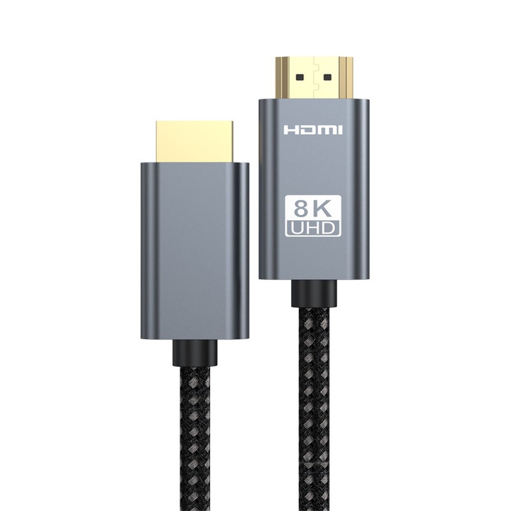 HDMI 2.1 kábel, 8K@60HZ, 4K@120HZ, 48Gbps, HDR, 1M, szürke-kék