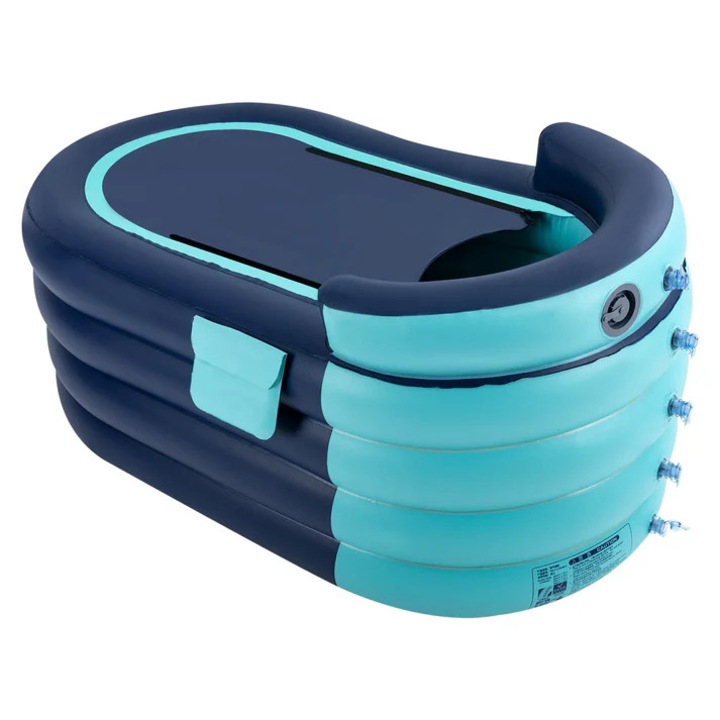 Felfújható kád, 4 rétegű, szabadon álló, PVC pamut, 1, 4 m, kék