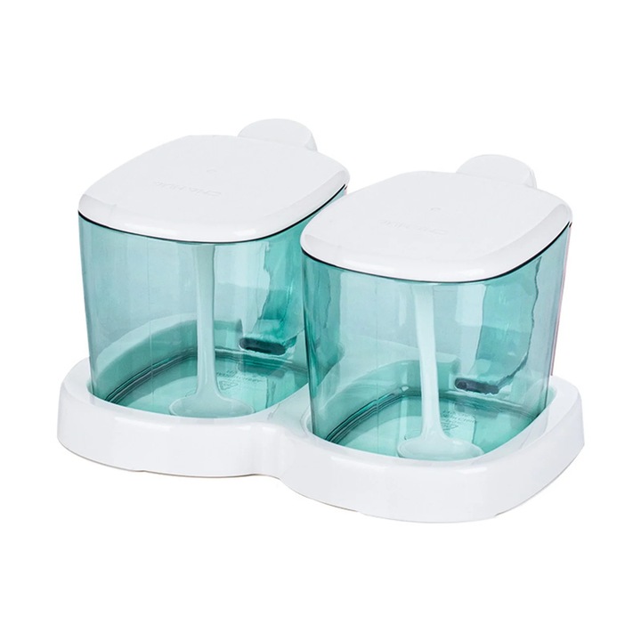 Set cutii condimente YANYXR plastic verde 16.9x12.6x8.9cm cu lingurita