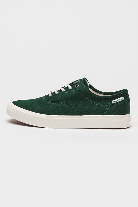 Tommy Hilfiger, Tenisi din panza Oxford, Verde inchis